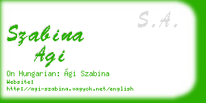 szabina agi business card